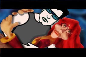 Rita Lee e Roberto representados no clip