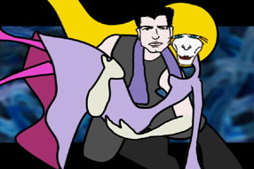 Rita Lee e Roberto representados no clip