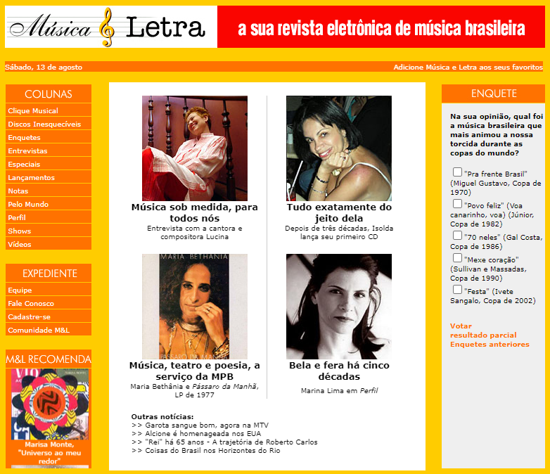 Música & Letra em 2006